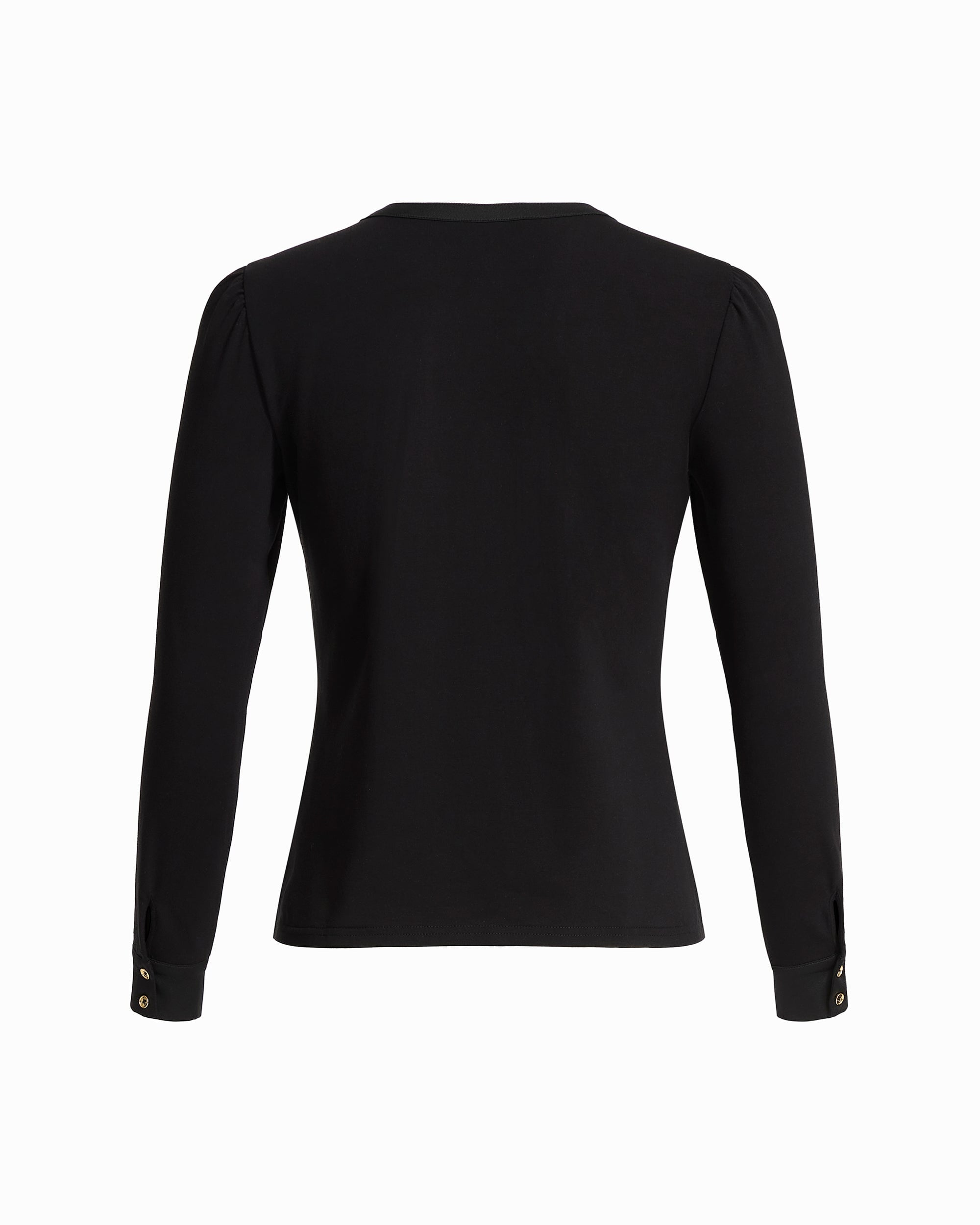 Button Down Cuff Detail Knit Top