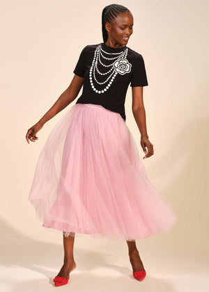 Trompe L'Oeil Print Necklace Tshirt