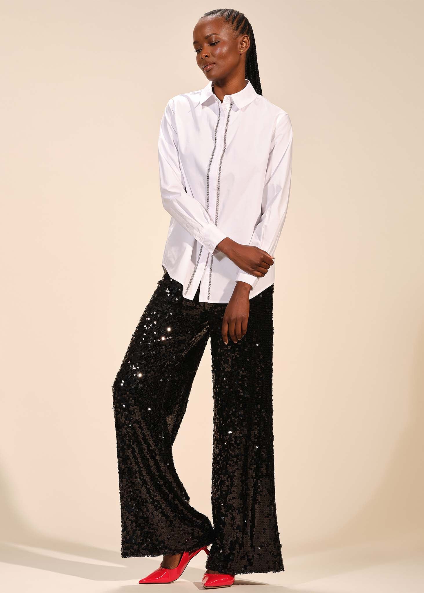 Embellished Poplin Shirt