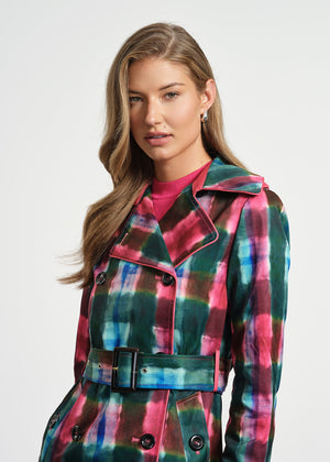Plaid Trench Coat