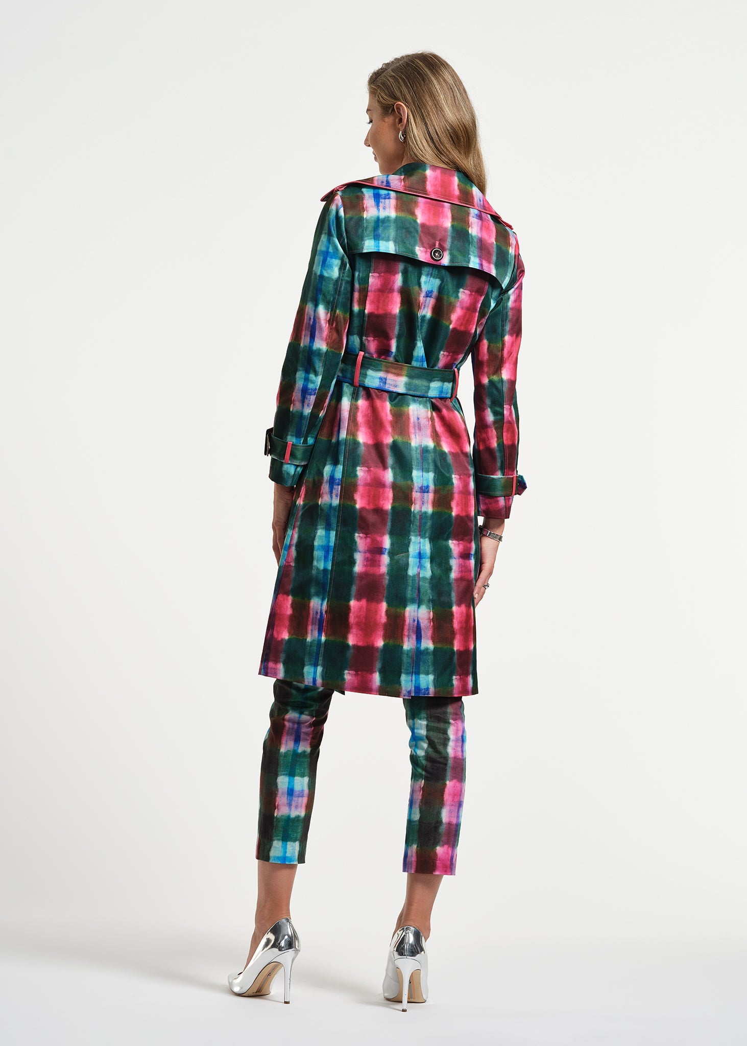 Plaid Trench Coat