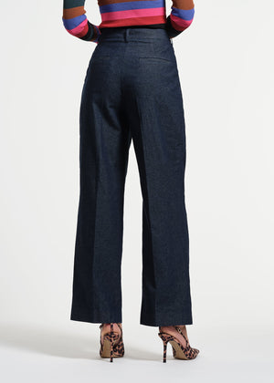 Pleated Denim Pant