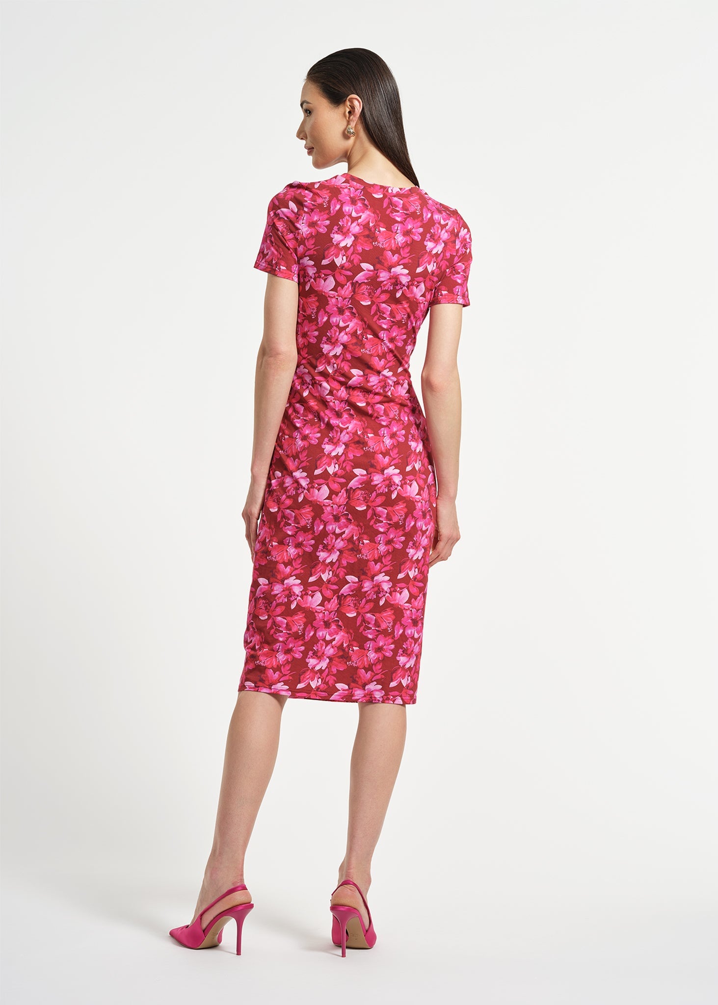 Ruched Waist Knit Midi Dress