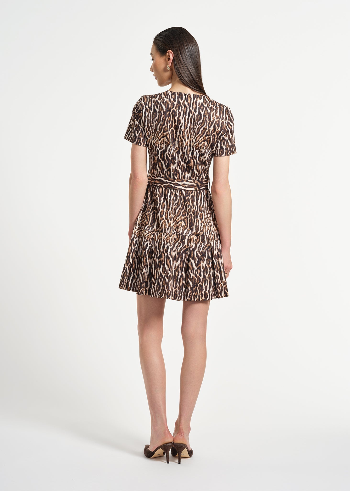 Belted Pleated Short Dress