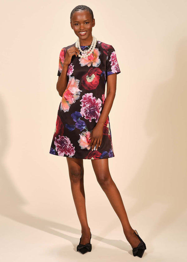satin mini dress short sleeve Satin Crew Neck Short Sleeve Twist Front Mini Dress