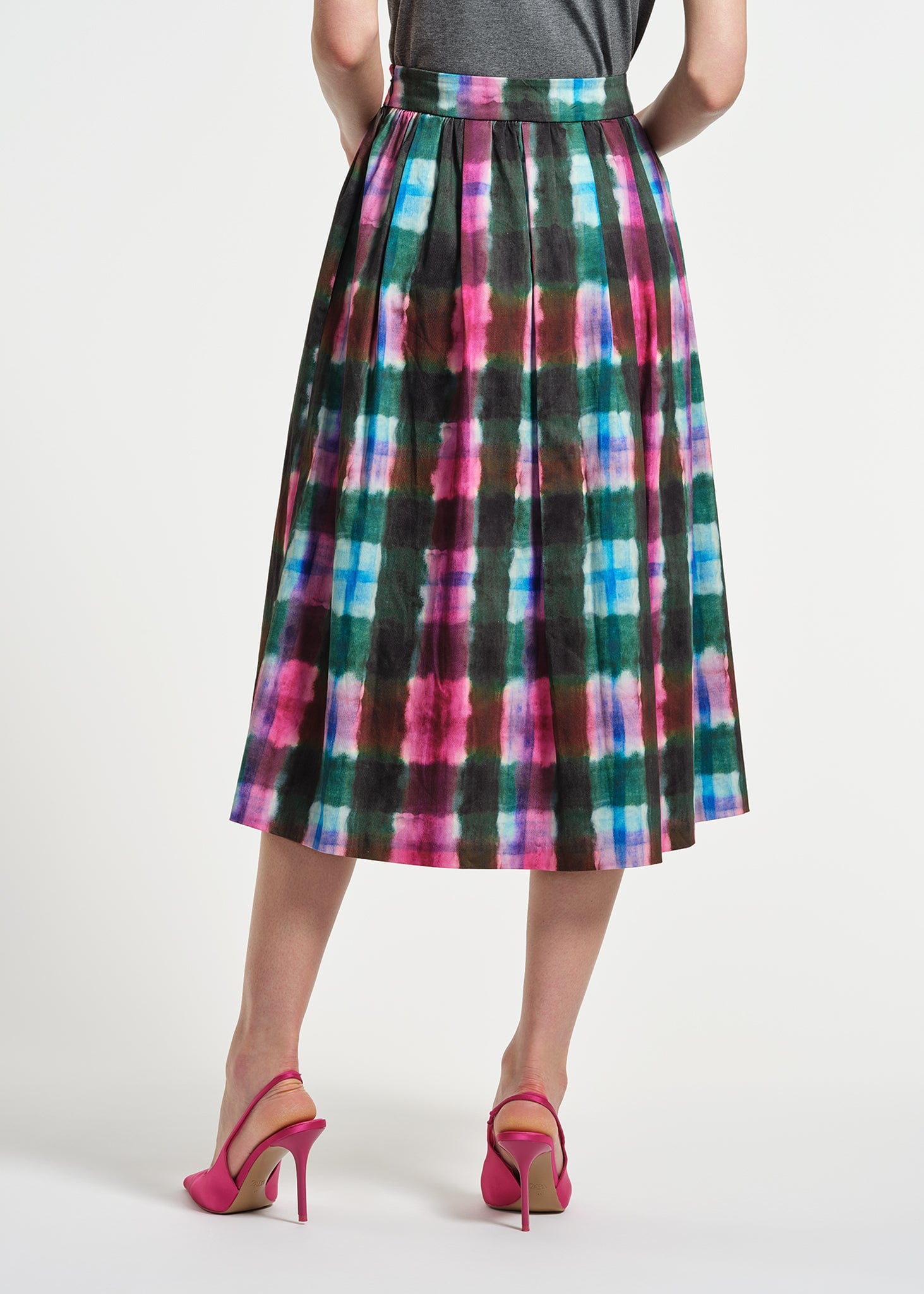 Sateen Midi Full Skirt