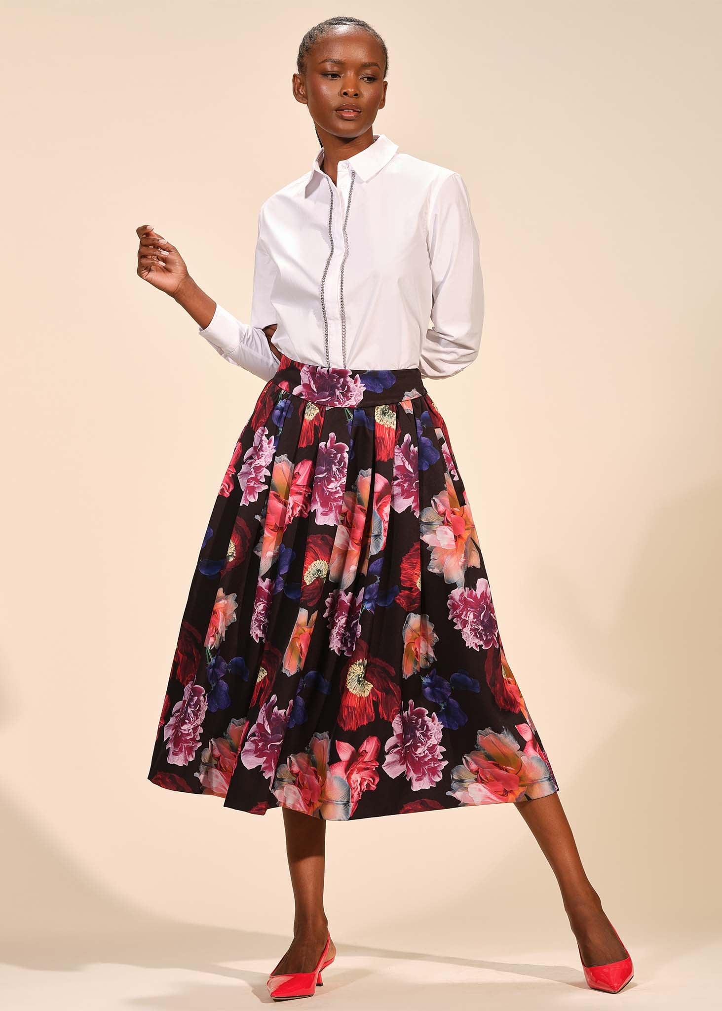 Satin Midi Skirt