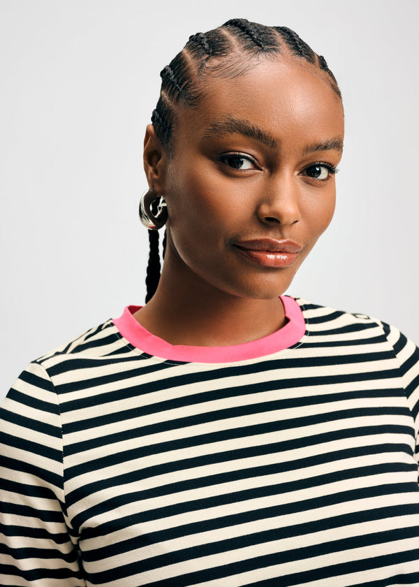 Stripe Long-Sleeved Ringer Tee | Isaac Mizrahi Stripe Long-Sleeved Ringer Tee | Isaac Mizrahi