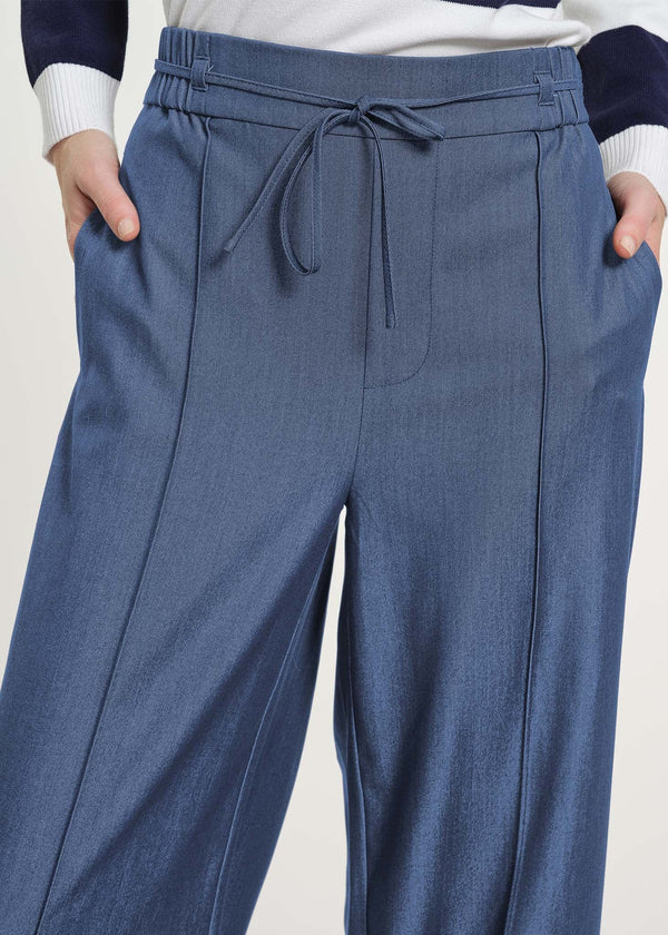 Chambray Pull On Pants | Isaac Mizrahi