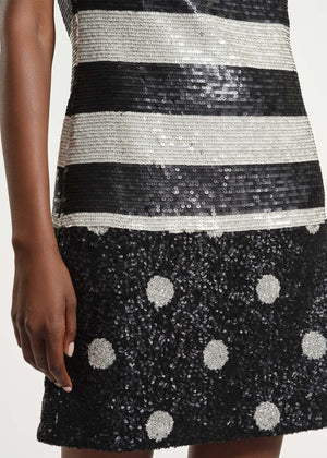 Sequin Polkadot Shift Dress