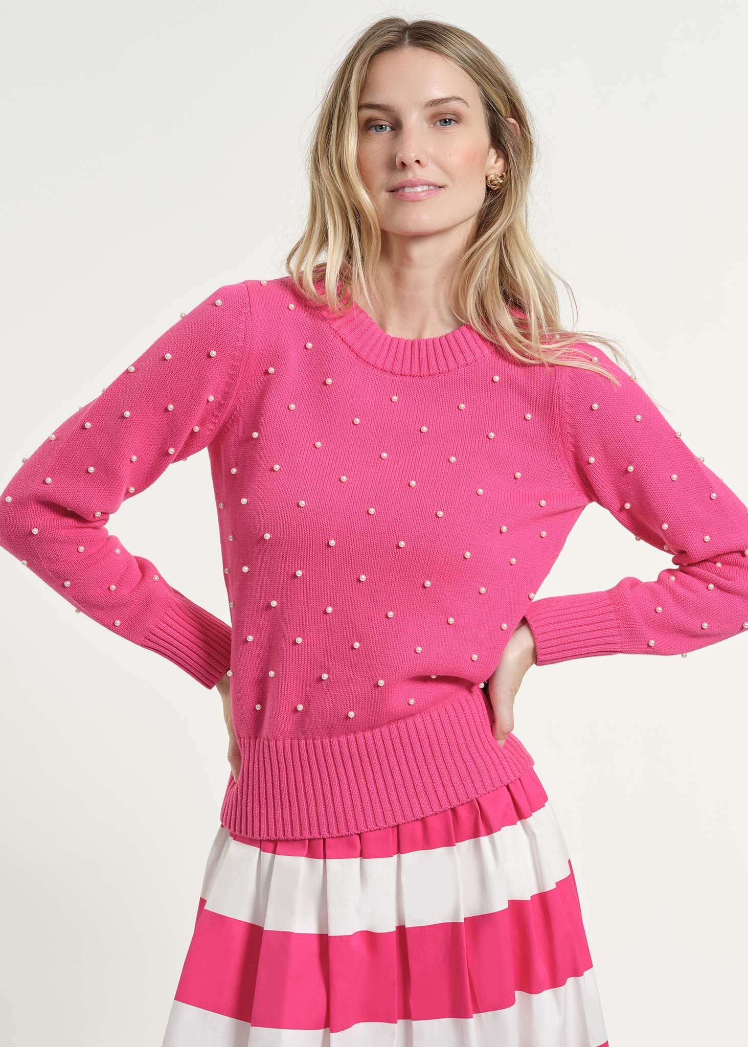 Cowl Neck Beaded Sweater