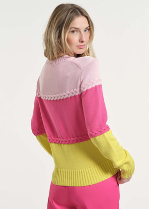 Braided Multi Color Sweater