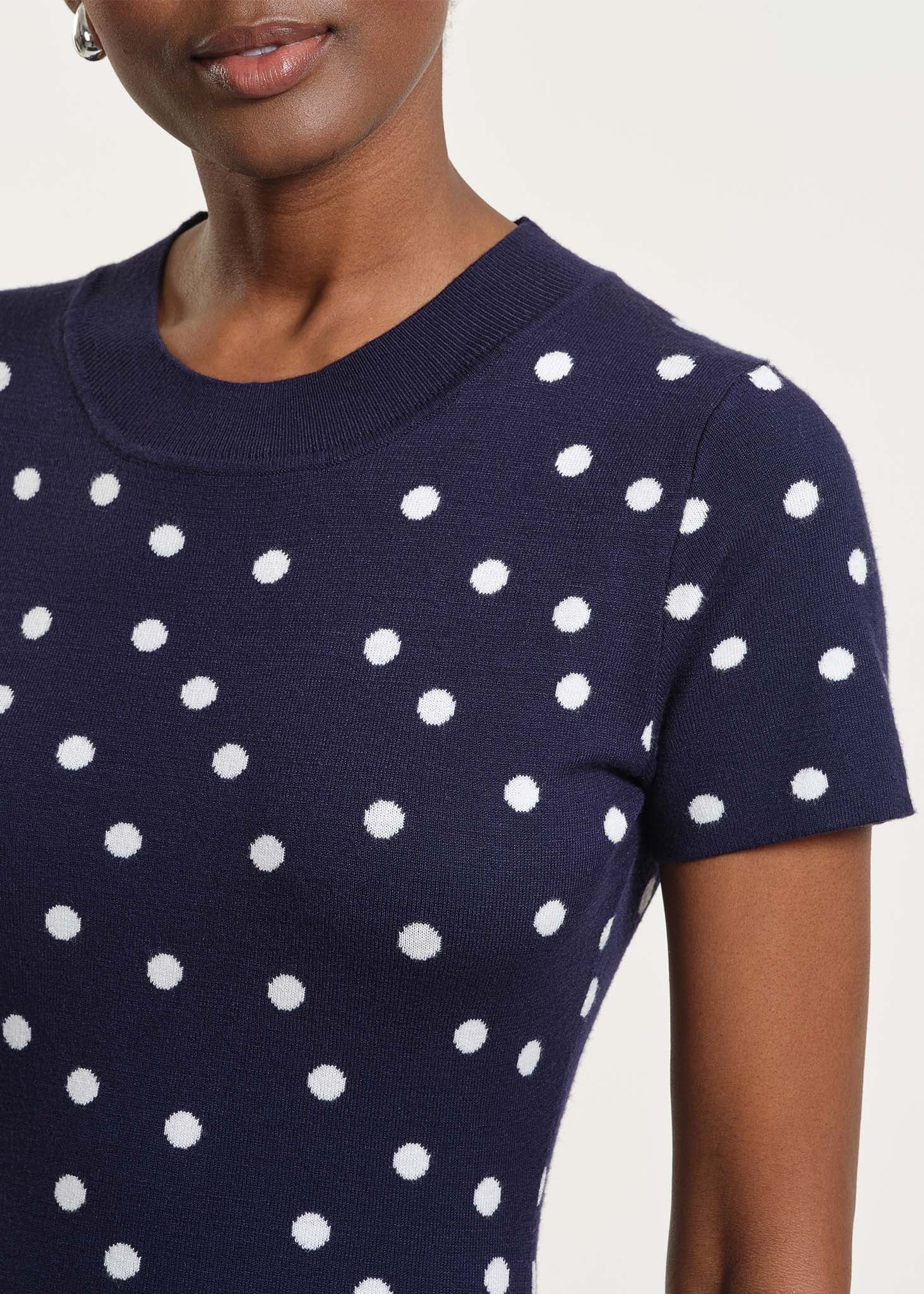 Polkadot Flare Knit Dress