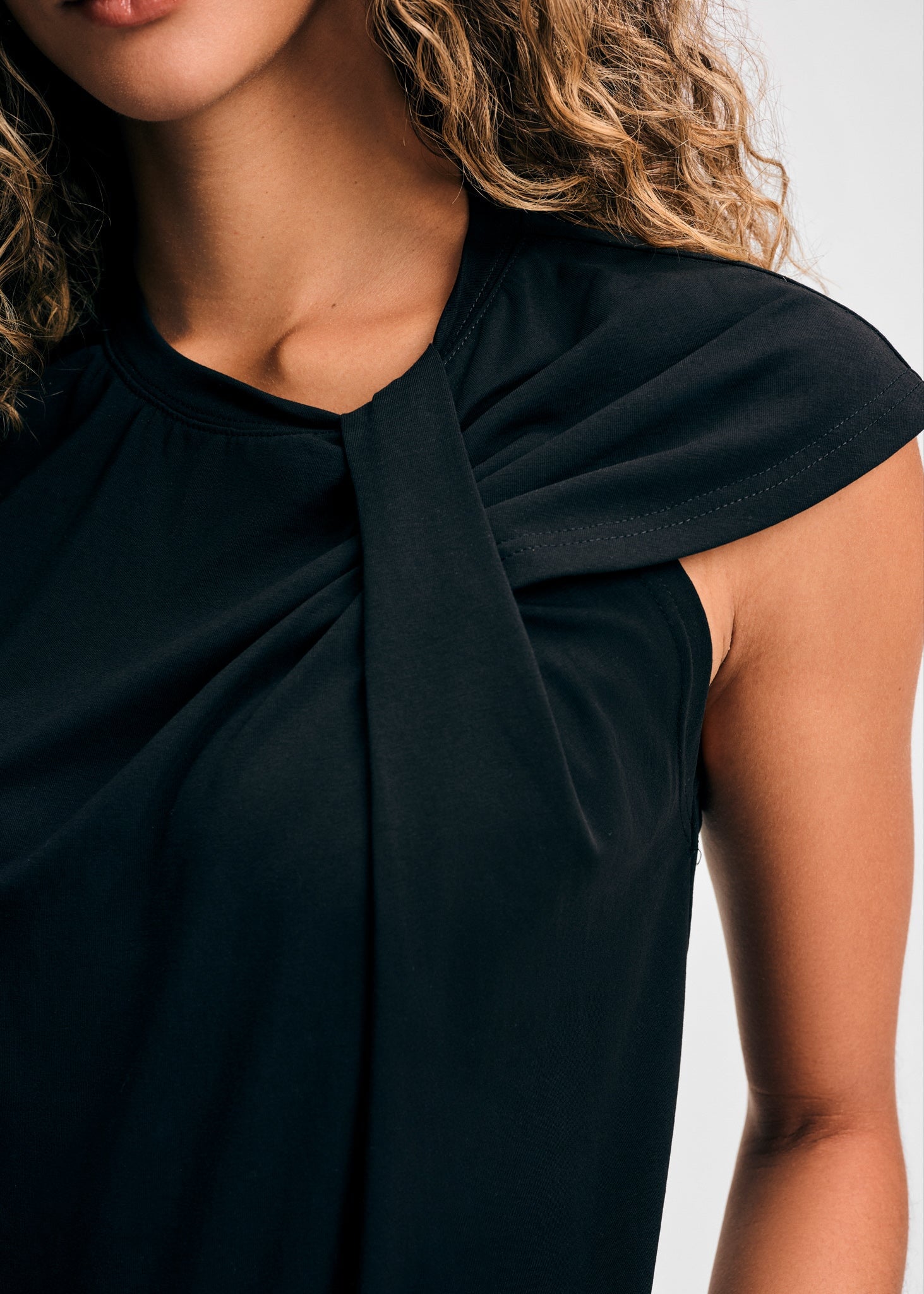 Twist Neck Short Sleeve Tee