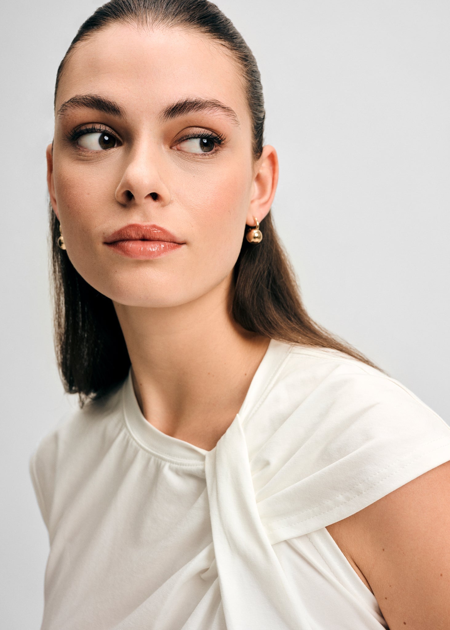 Twist Neck Short Sleeve Tee