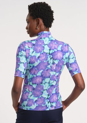 Mock Neck Three-Quarter Sleeve Sweater