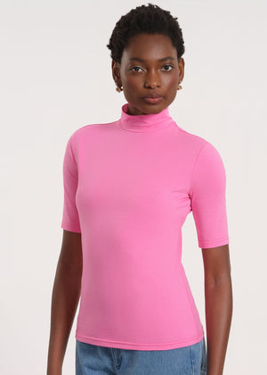 High-Neck Sweater with Mock Collar