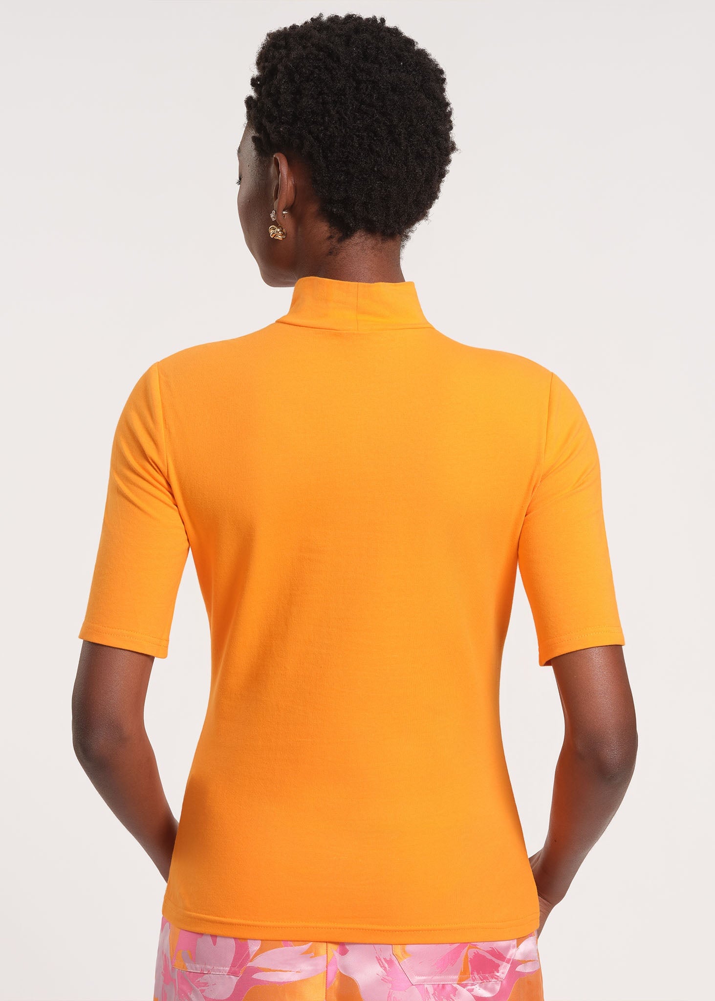 High-Neck Sweater with Mock Collar