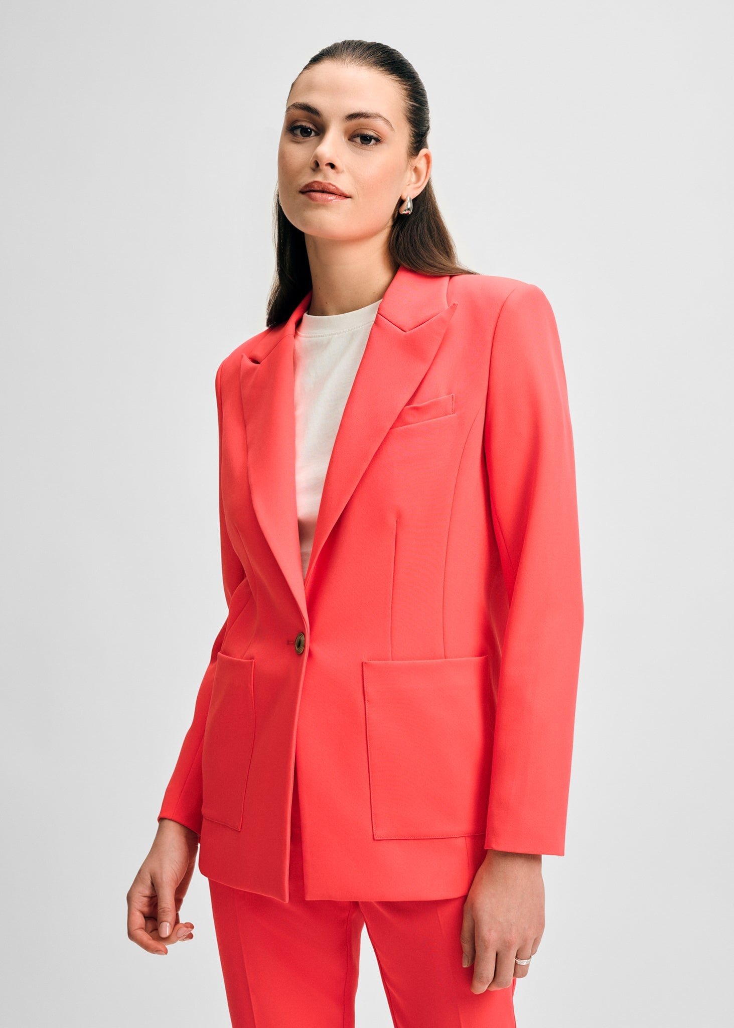 Blazer with Detachable Flower Pin