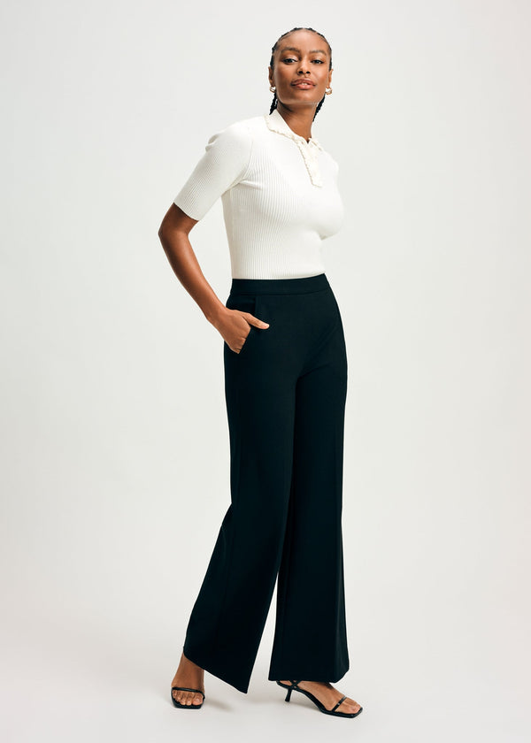 【THE MOZZ】Franc Vijot Pants Ponte Wide Leg Pant | Isaac Mizrahi
