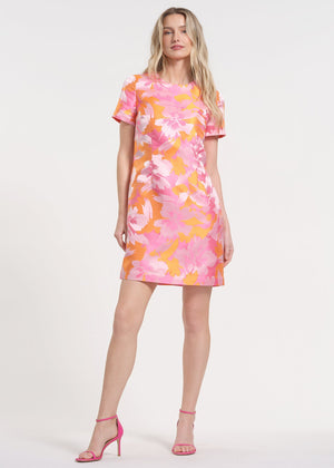 Mini Dress with Brocade Pattern