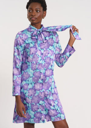 Sleeveless Mini Dress with Tie Neck