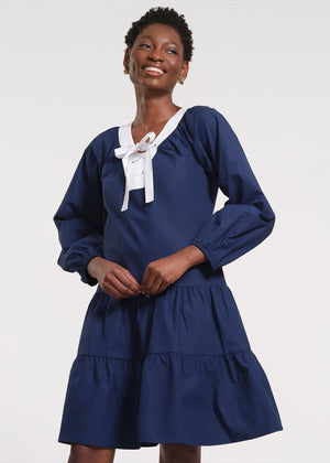 Raglan Dress with Balloon Sleeves