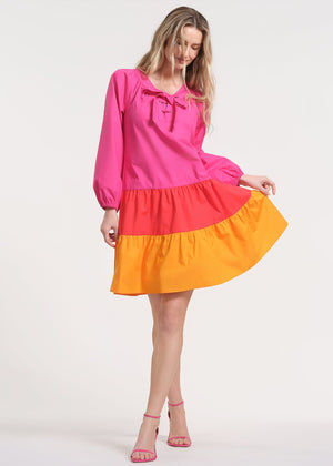 Raglan Dress with Balloon Sleeves