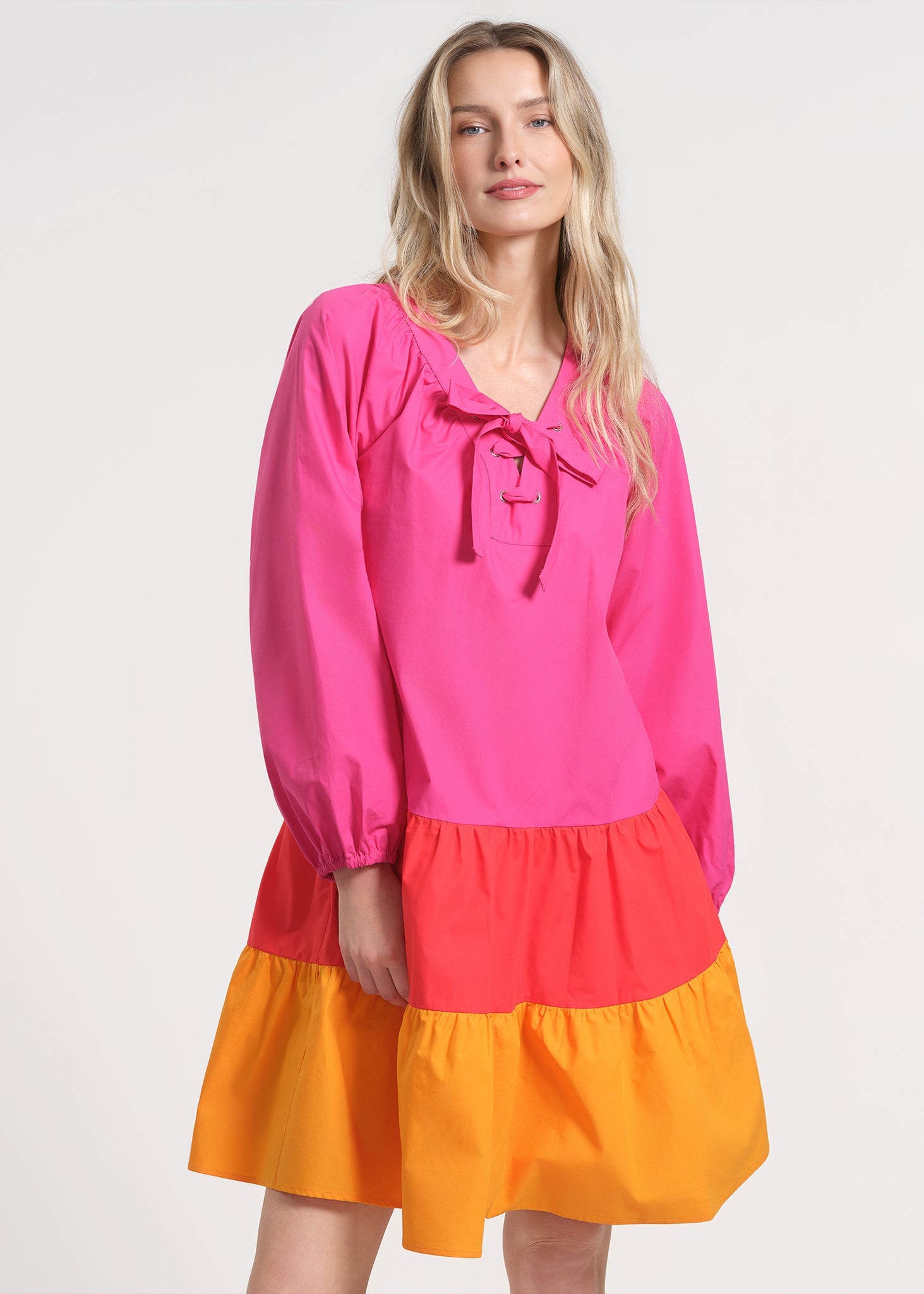 Raglan Dress with Balloon Sleeves