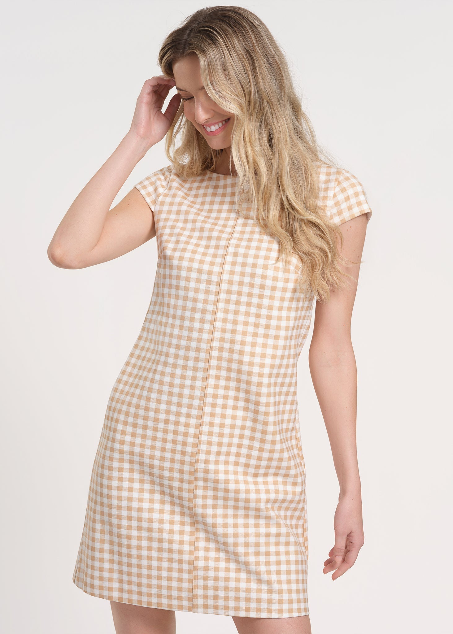 Gingham Cap Sleeve Mini Dress