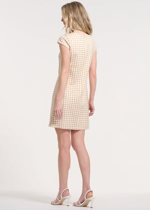 Gingham Cap Sleeve Mini Dress