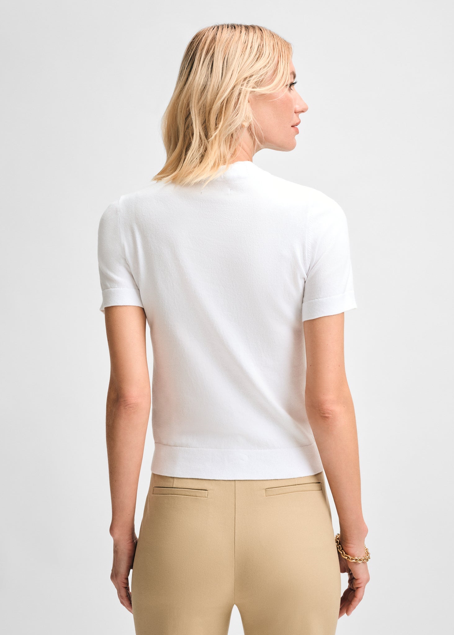 Mock Neck Short Sleeve Sweater Top