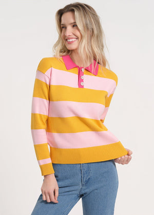 Long Sleeve Rugby Knit Sweater