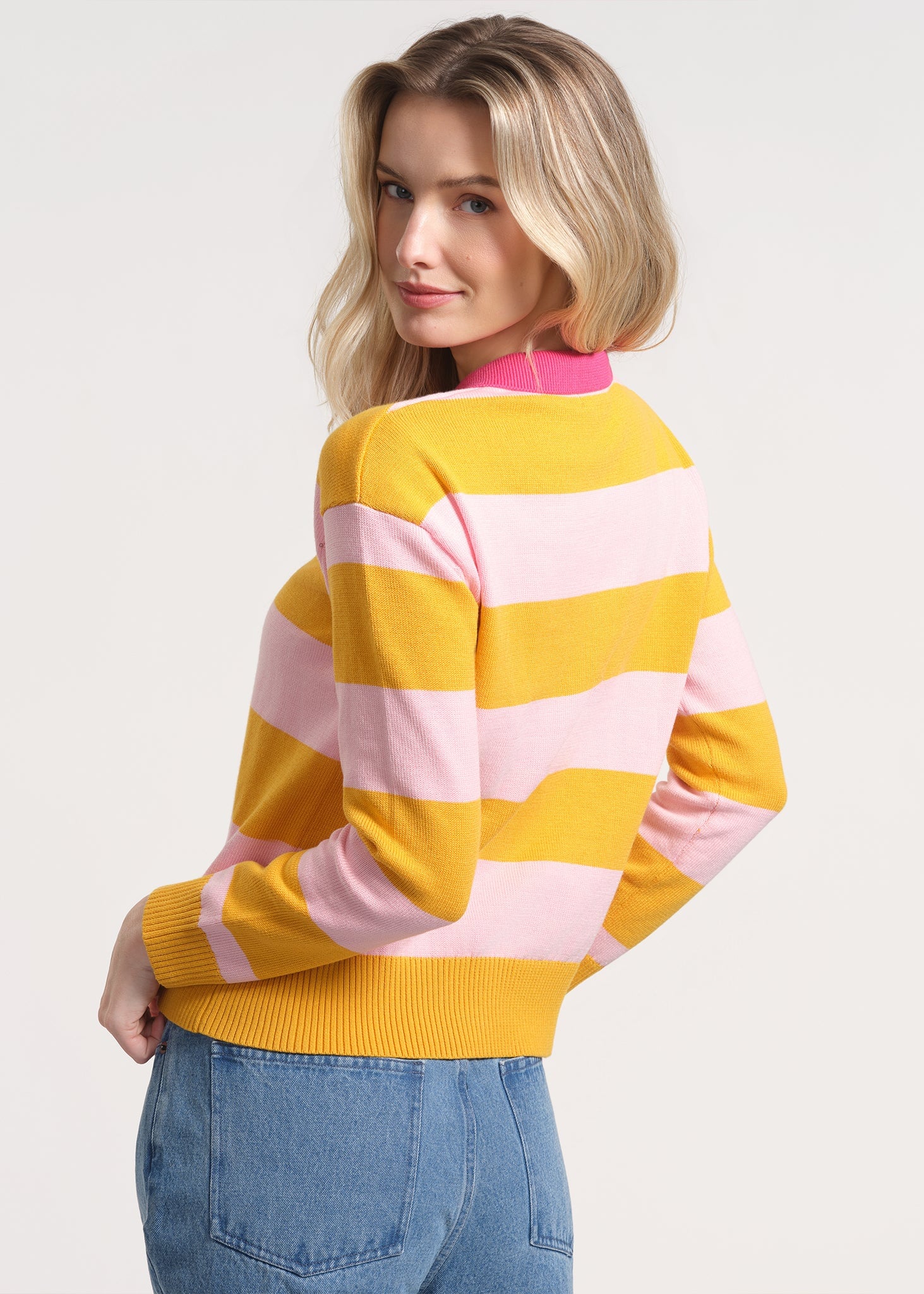 Long Sleeve Rugby Knit Sweater