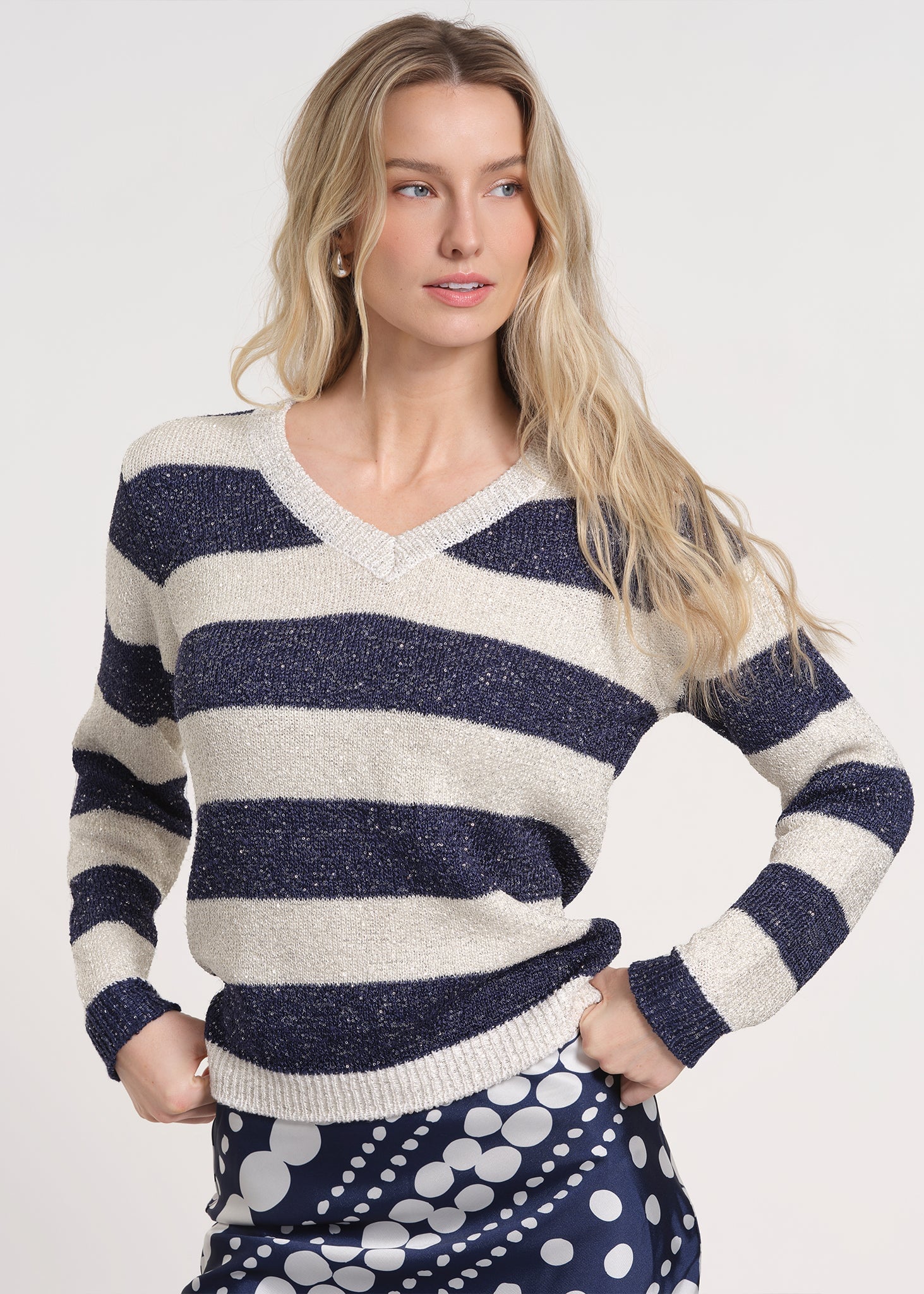 V-Neck Long Sleeve Sweater