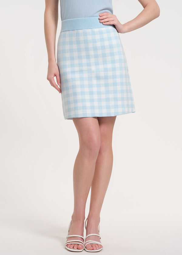 Gingham Knit Skirt - Chic Style | Anne Klein - Isaac Mizrahi