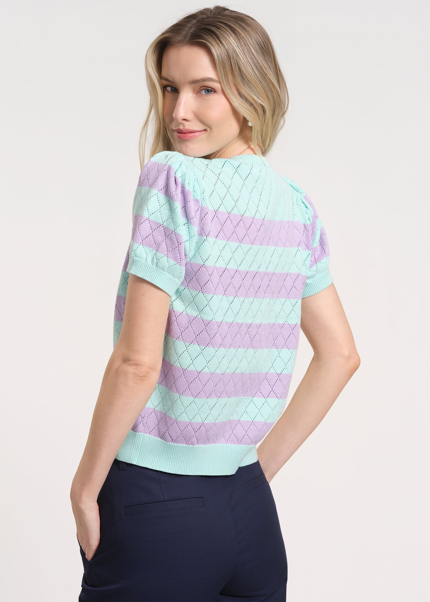 Puff Sleeve Striped Sweater Top