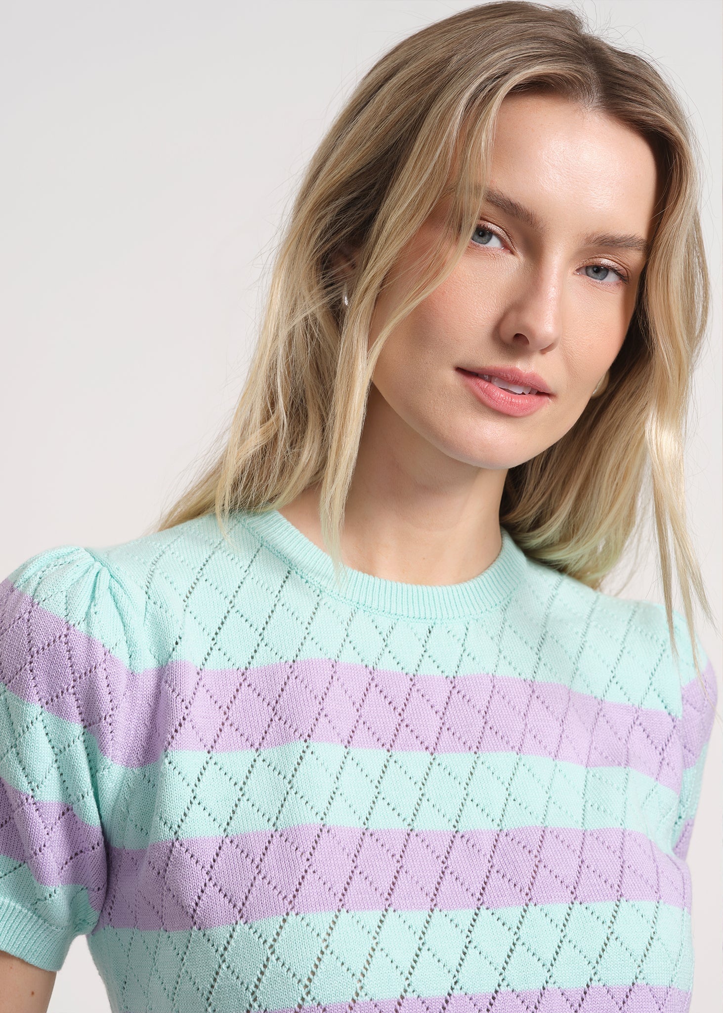 Puff Sleeve Striped Sweater Top