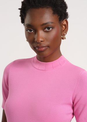 Short Sleeve Mock Neck Sweater