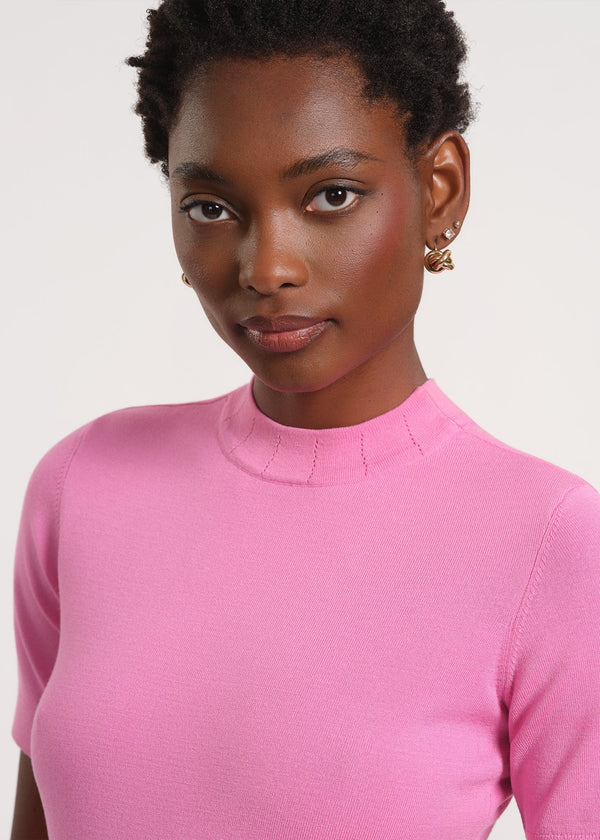 Short Sleeve Mock Neck Sweater | Anne Klein - Isaac Mizrahi