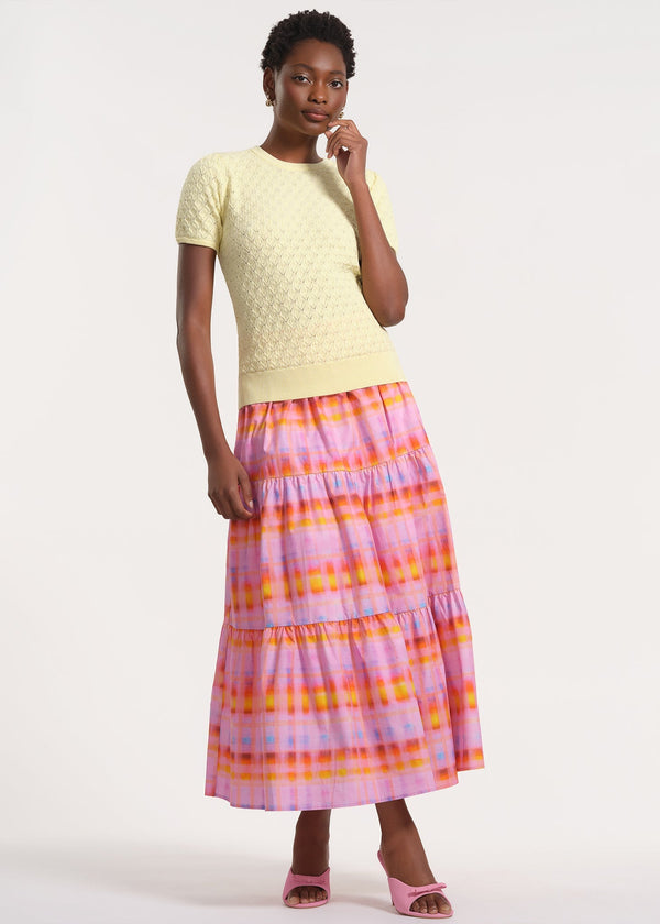 aeae CHECK MIDI TIERED SKIRT ミディスカート AE Tiered Midi Skirt | American Eagle