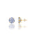 14K Yellow Gold Round CZ Pushback Stud Earrings