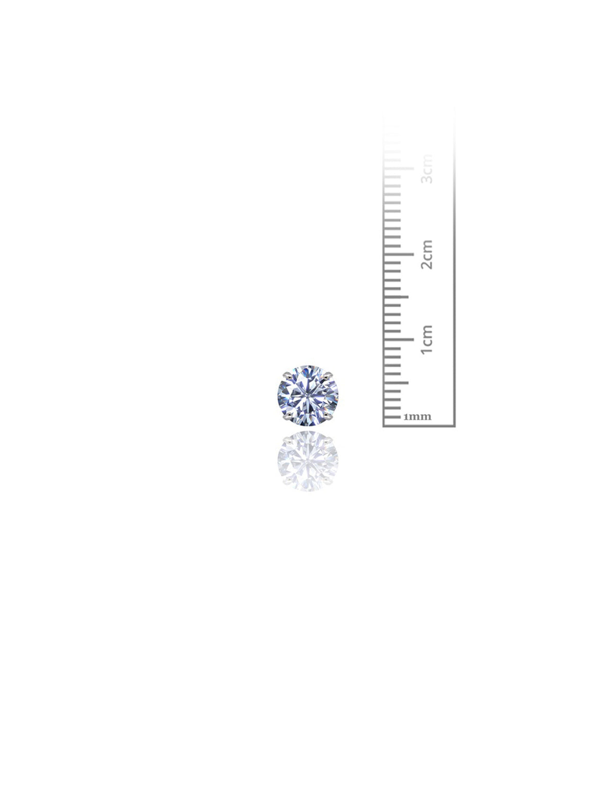 14K White Gold Round CZ Screwback Stud Earrings