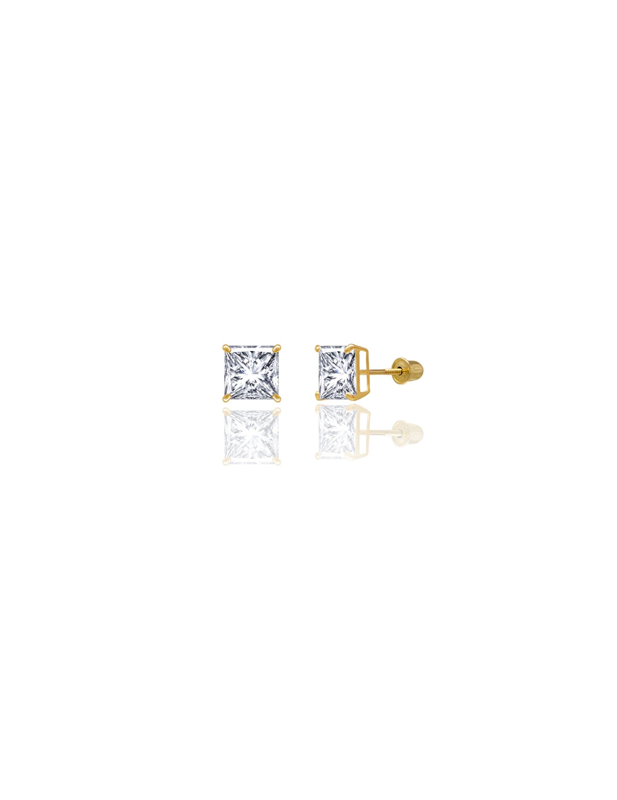 14K Yellow/White Gold CZ Cross Earrings / Screw Back Earrings / Stud  Earrings / CZ Gold Earrings / Aretes en Oro Real de Cruz para Hombre y  Mujer 