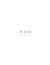 14K Yellow Gold Round CZ Pushback Stud Earrings