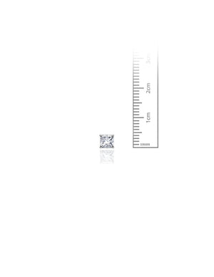 14K White Gold Square CZ Screwback Stud Earrings