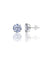 14K White Gold Round CZ Pushback Stud Earrings