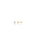 14K Yellow Gold Square CZ Screwback Stud Earrings