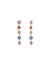 Multi Color Stone and Flower Linear Earrings