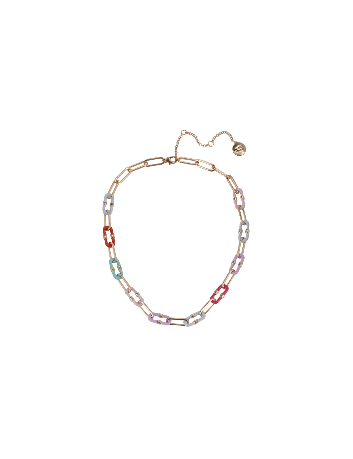Multi Color Enamel Link Necklace